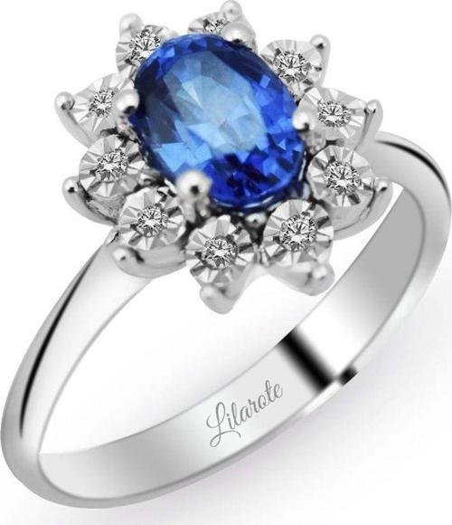Safir Pırlantalı Yüzük