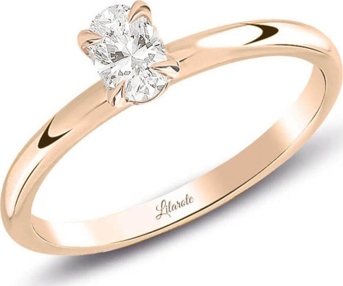 0.30 Ct Pırlanta Oval Tektaş Rose Yüzük