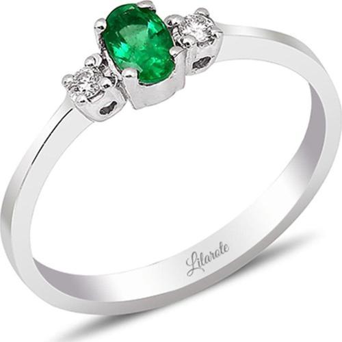 0.05 Ct Pırlantalı Zümrüt Yüzük