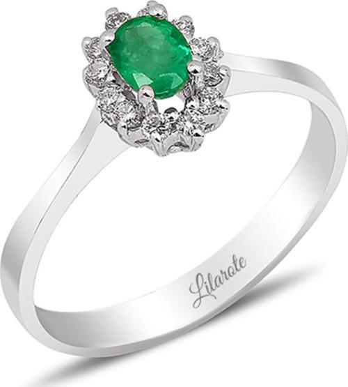 0.15 Ct Pırlantalı Zümrüt Yüzük