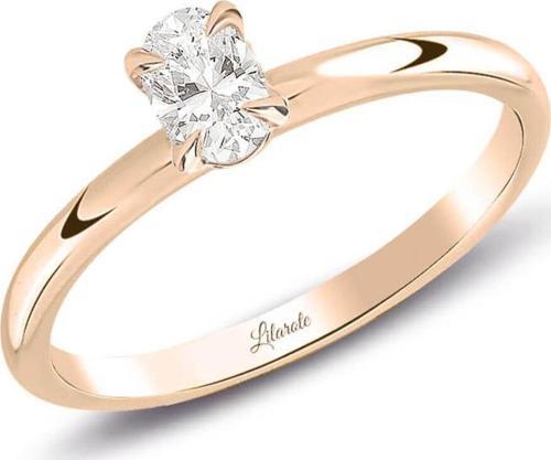 0.30 Ct Pırlanta Oval Tektaş Rose Yüzük