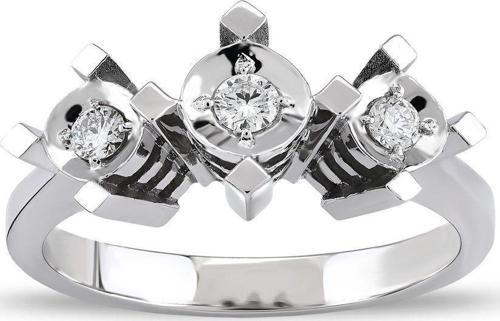 0.14 Ct Üç Taş Pırlanta Yüzük