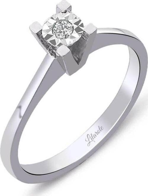 0.06 Ct. Kare Tektaş Pırlanta Yüzük