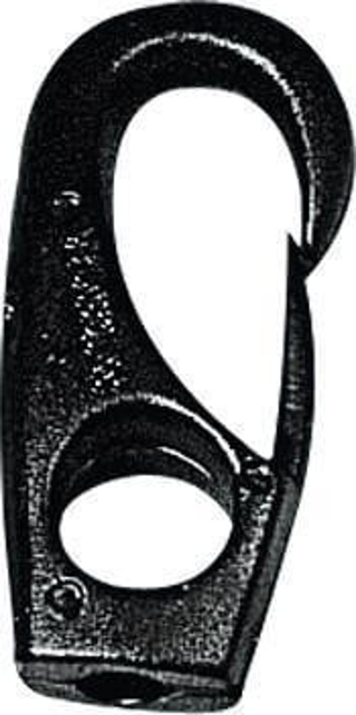 Snap Hook w/Eye Ø12x58mm, f/Ø8mm Cord, Polyam. Black