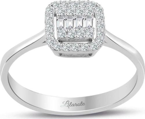 0.25 Ct Modern Tasarım Baget Kare Tektaş Yüzük