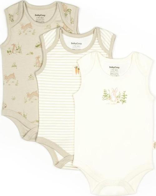Bebek 3lü Askılı Badi Kutu Set %100 Organik Pamuk, Bebek ve Yenidoğan Serisi - CSY5709