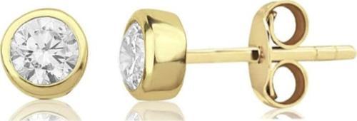 Taşlı Küpe Altın Gold Renk