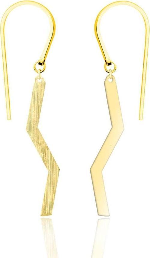 Zigzag Tasarım Altın Küpe