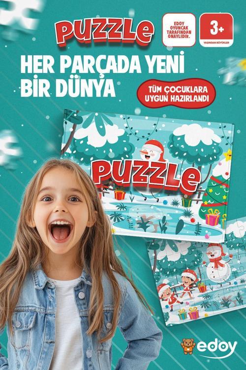 New Year Çocuklar İçin Eğlenceli Zihin Oyunu: 24 Parça Puzzle