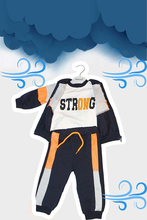 Mevsimlik 3Lü Takımı 3-6 Ay, 6-12 Ay, 12-18 Ay, 18-24 Ay Strong Rüzgarlık Erkek Çocuk Giyim