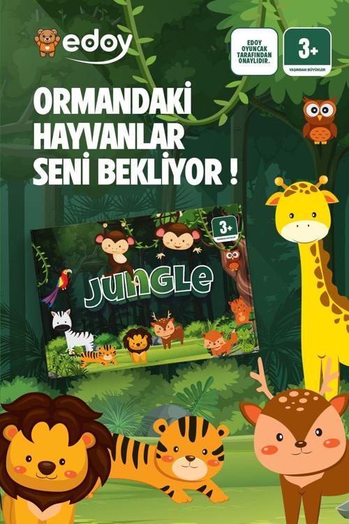 Jungle Orman Hayvanları Keşfi 16 Küp 48 Kart İle Hayvanları Bul, Eğlenceye Katıl(Zilsiz)