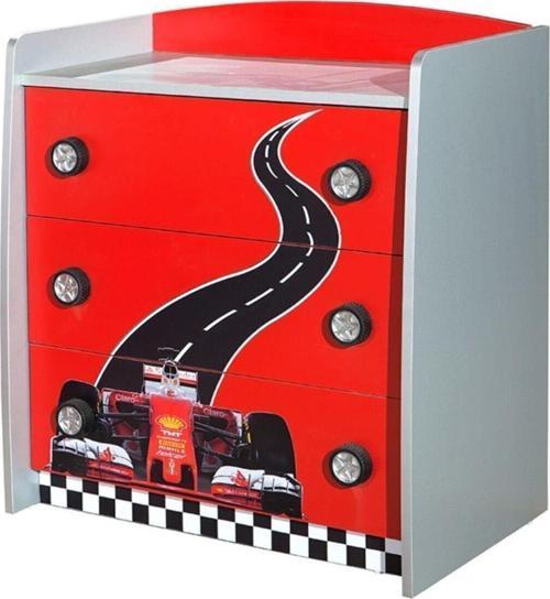 Şifonyer, Formula 3 Çekmeceli Şifonyer - Kırmızı