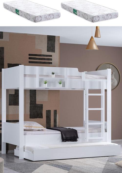 Ranza, Asya Ayrılabilir Yavrulu Ranza, Antrasit - Sarı + 2 Adet Comfort Yatak