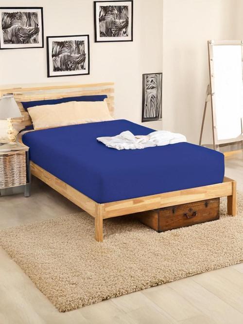 Penye Lastikli Çarşaf Pamuklu Jersey Çift Kişilik 160x200cm Lacivert