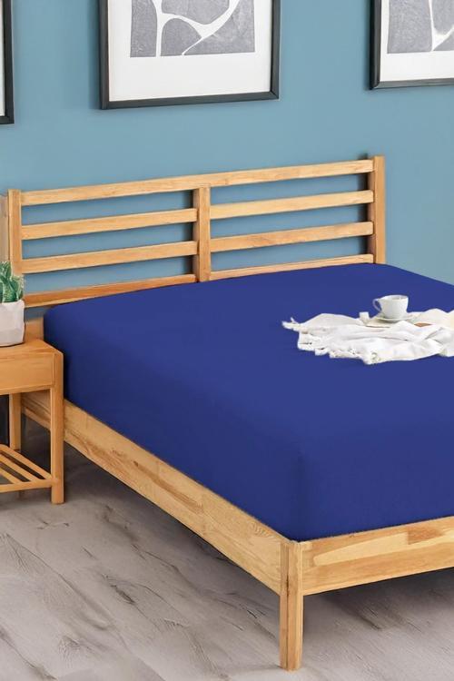 Penye Lastikli Çarşaf Pamuklu Jersey Battal Kişilik 180x200cm Lacivert