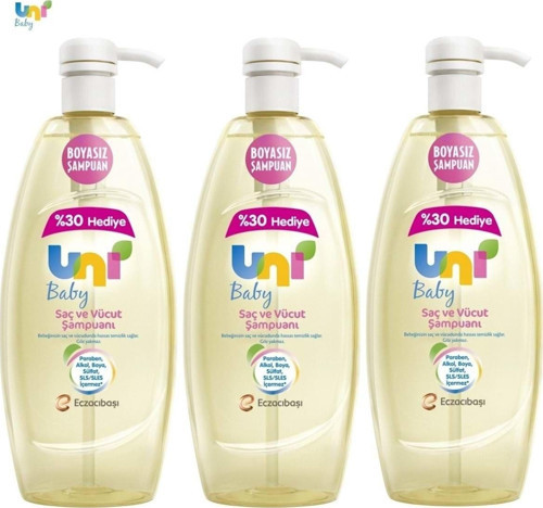 Şampuan Boyasız Pompalı Bebekler İçin 3'Lü Set 900 Ml