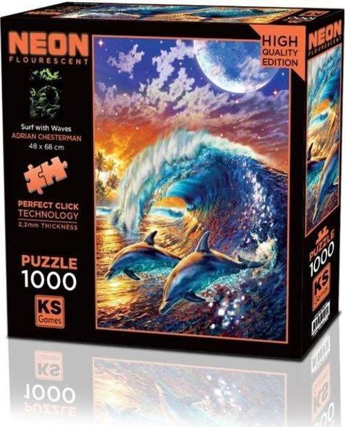 1000 Parça Puzzle Surf With Waves