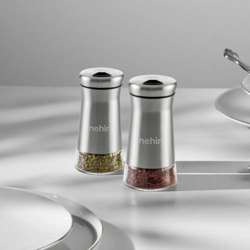 idil 6 lı cam silindir tuzluk - biberlik baharatlık 120ml.