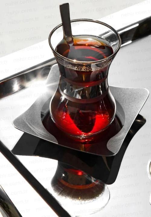 karanfil çelik çay tabak - bardak altlığı çay tabağı 12 li