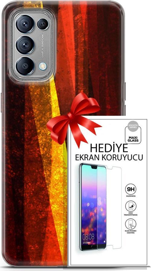 Oppo Reno 5 Kılıf Orijinal Seri Nature 17 Sarı Katman Yumuşak Kılıf + Ekran Koruyucu