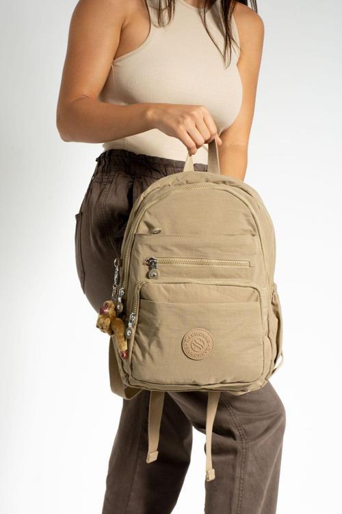 Unisex Suya Dayanıklı Kumaş Çok Gözlü Laptop Bölmeli Orta Boy Seyahat ve Okul Çantası