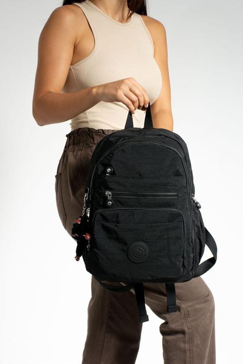Unisex Suya Dayanıklı Kumaş Çok Gözlü Laptop Bölmeli Orta Boy Seyahat Ve Okul Çantası