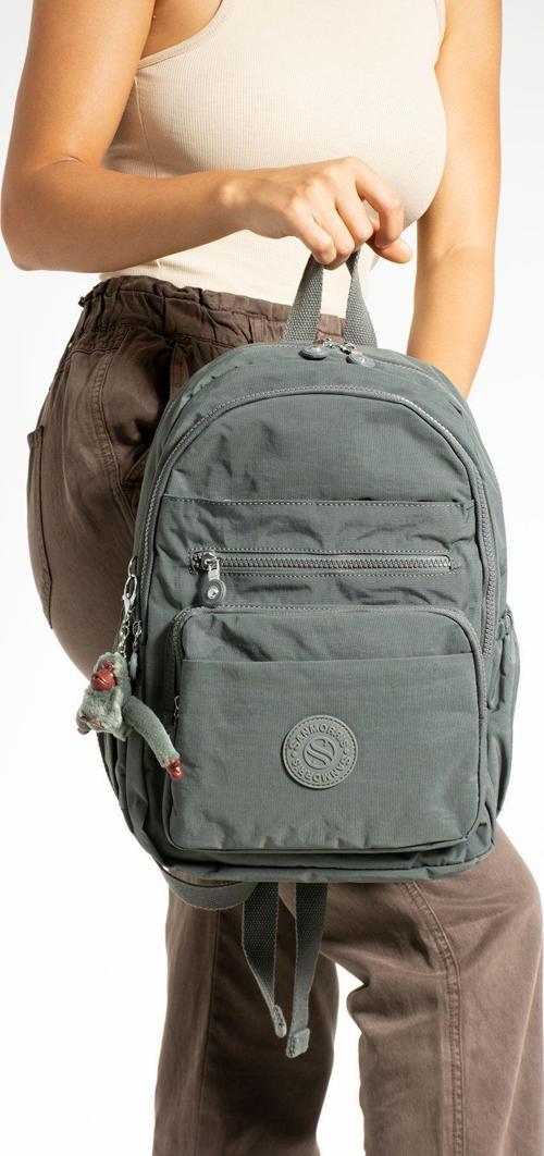Unisex Suya Dayanıklı Kumaş Çok Gözlü Laptop Bölmeli Orta Boy Seyahat Ve Okul Çantası