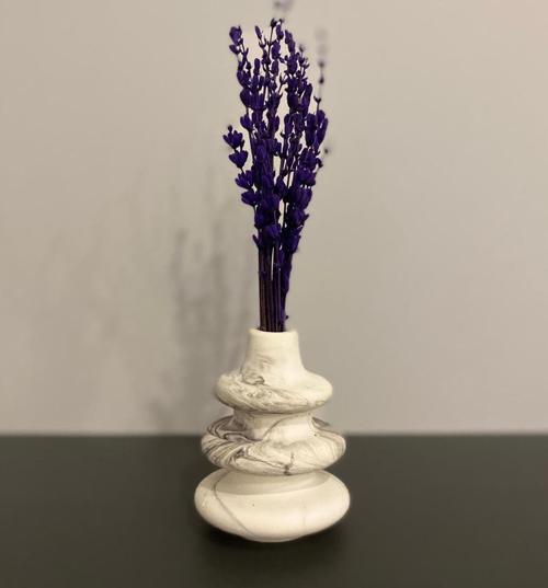 Mini Mermer Desen Konik Vazo Biblo 6X10 Cm