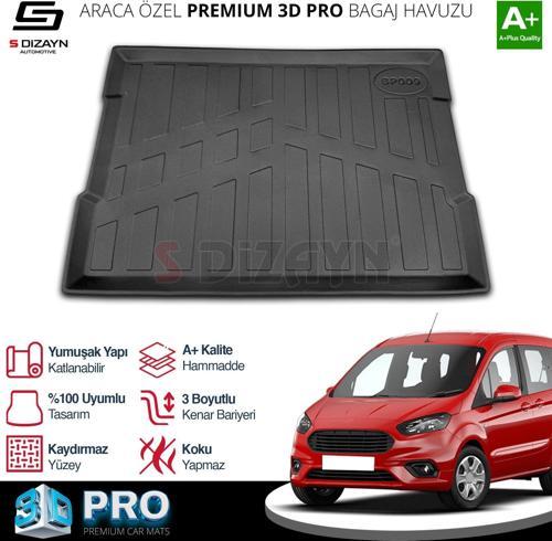 S-Dizayn Ford Courier 3D Pro Bagaj Havuzu 2014-2024 A+ Kalite
