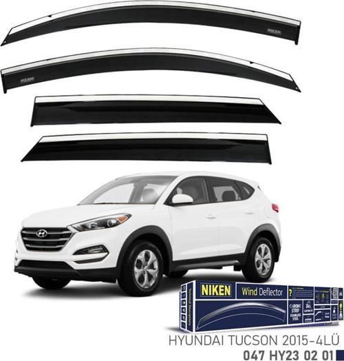 Niken Hyundai Uyumlu Tucson 2015 Sonrası Kromlu Cam Rüzgarlığı 4'Lü