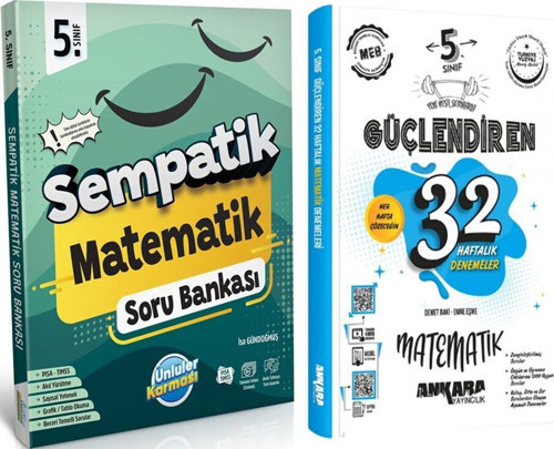 Ünlüler Karması 5. Sınıf Matematik Sempatik Soru Bankası ve Ankara Yayıncılık Deneme Seti 2 Kitap
