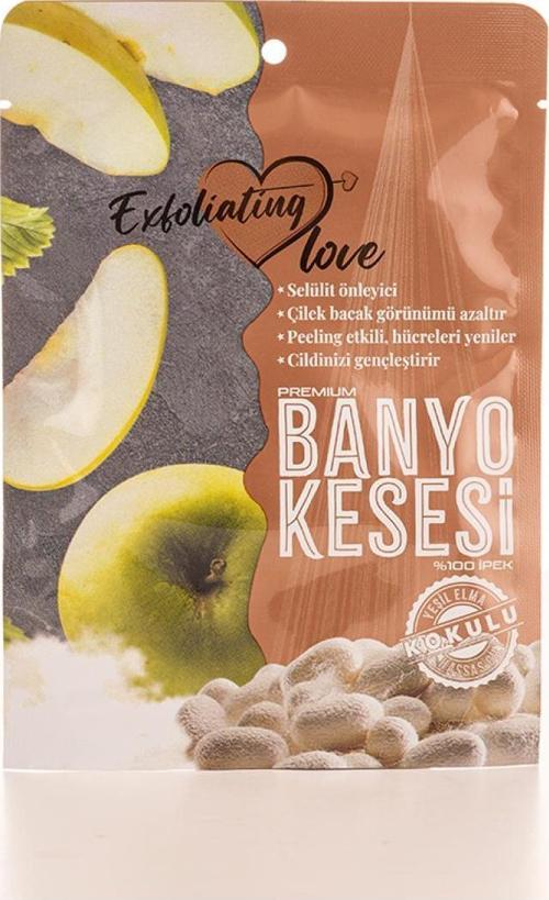 HASSAS CİLT YEŞİL ELMA KOKULU KESE % 100 İPEK