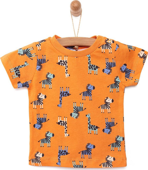 HelloBaby Basic Zebra Baskılı Tshirt Erkek Bebek