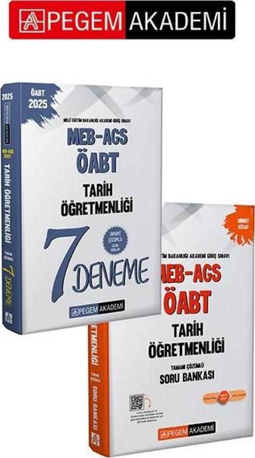 PEGEM AKADEMİ 2025 MEB-AGS-ÖABT Tarih Öğretmenliği Tamamı Çözümlü 7 Deneme + 2025 MEB-AGS-ÖABT Tarih