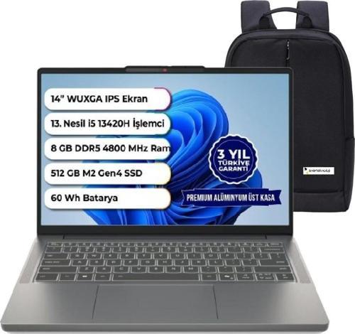 Ideapad Slim 3 14IRH10 Intel I5 13420H 8 GB 512 GB SSD Wuxga Windows 11 Pro 14 Inç 83K00028TR Snertech Çanta
