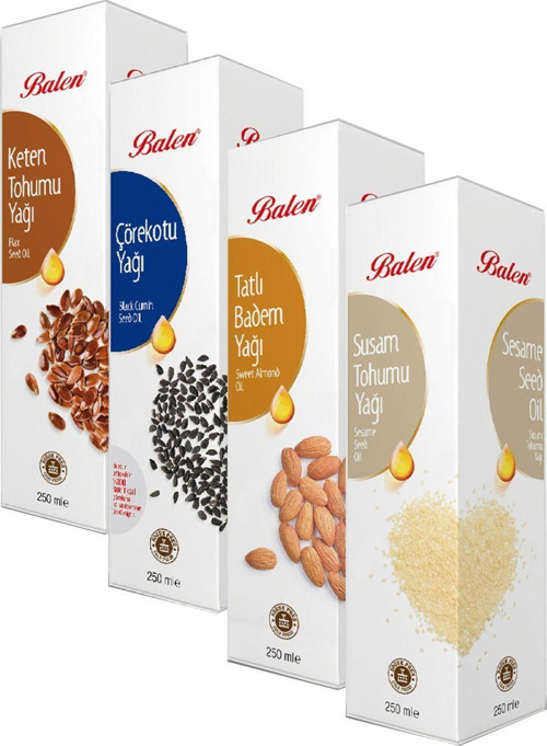 250 Ml Çörekotu,Keten Tohumu Tatlı Badem,Susam Yağları