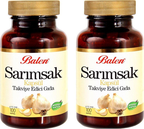 2 Adet Sarımsak Kapsül 375Mg 100 Kapsül Takviye Edici Gıda
