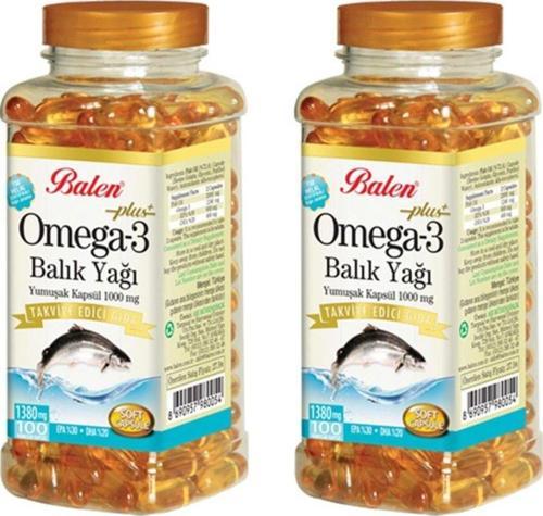 Omega 3 Balık Yağı 100 Yumuşak Kapsül 1000 Mg 2 Adet