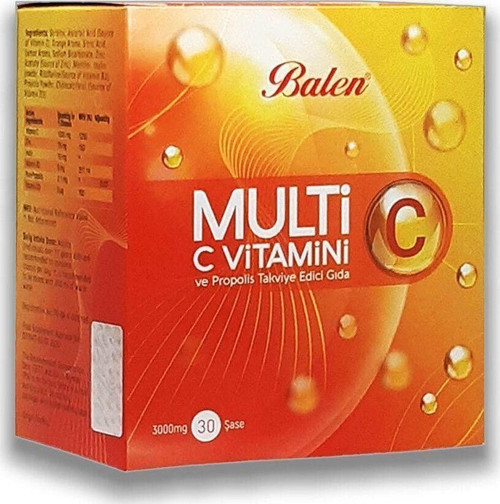 Multi C Vitamini Propolis D3 Ve Çinko 3000Mg ( 30 Şase )