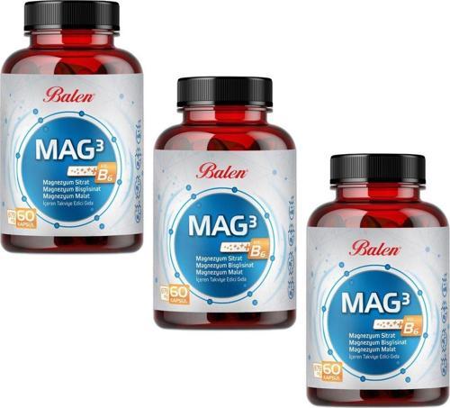 Mag 3 Magnezyum Sitrat & Bisglisinat & Malat 679 Mg 60 Kap. X 3 Adet