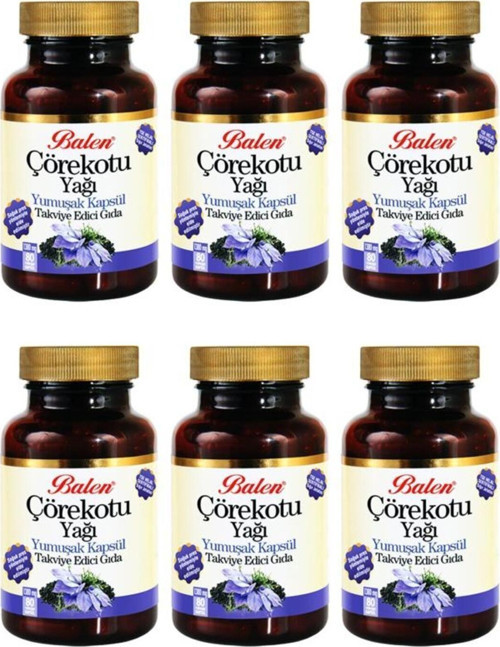 Çörekotu Yağı Yumuşak Kapsül 1380 Mg 80 Kapsül 6 Adet