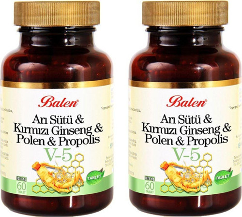 V5 Arı Sütü-Kırmızı Ginseng-Polen-Propolis 1015 Mg 2 Adet