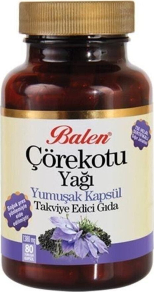 Çörekotu Yağı Hapı 1380 Mg 80 Kapsül Soğuk Pres Helal Sertifikalı