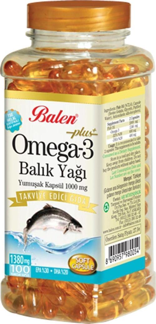 Omega3 Balık Yağı (Epa:300Mg + Dha:200Mg) Yumuşak Kapsül 100 Adet 1000 Mg