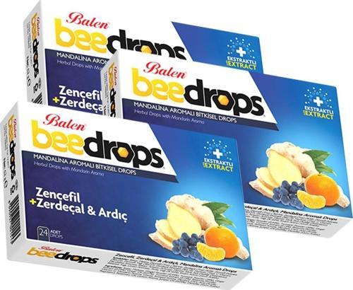3 Kutu Zencefil Zerdeçal Ve Ardıç Mandalina Aromalı Bitkisel Beedrops Pastil Boğaz Pastili