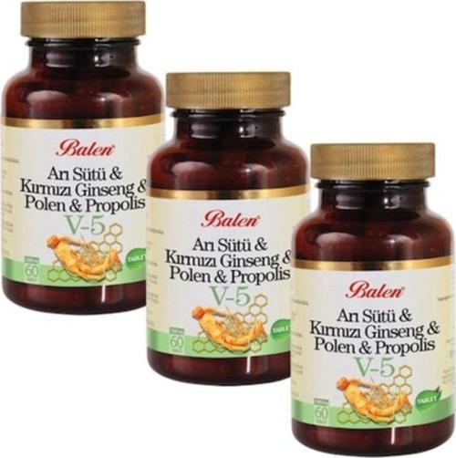 Arı Sütü - V5  K.Gins Polen Prop.Tablet 1015Mg*60 3 Adet