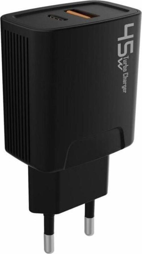 45 watt USB + Type-C PD Hızlı Şarj Başlık Adaptör Fast Turbo Qualcomm 3.0 (Yerli Üretim)