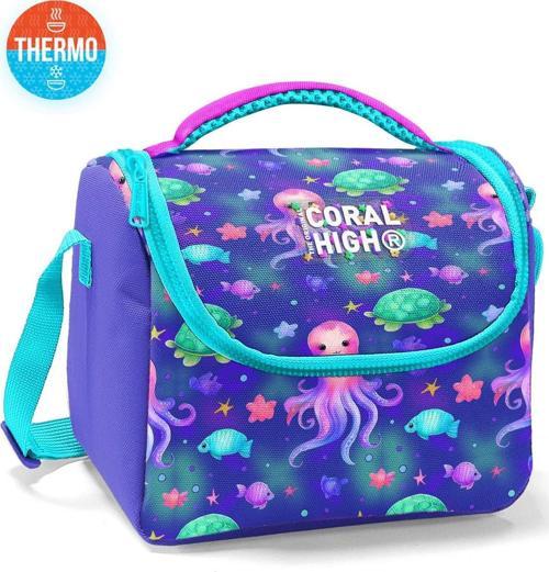 Kids Lavanta Turkuaz Deniz Temalı Thermo Beslenme Çantası 12783