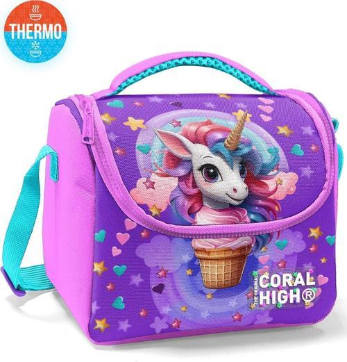 Kids Mor Pembe Unicorn Desenli Thermo Beslenme Çantası 12782