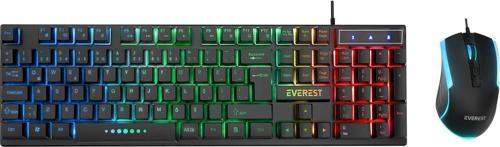 KM-198 Luminax Siyah Gökkuşağı Aydınlatmalı Q Gaming Oyuncu Klavye + Mouse Set